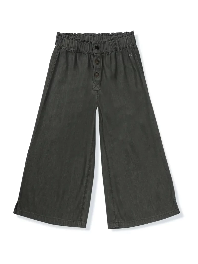 Gini & Jony Girls Blue Solid Denim Elasticated Culottes
