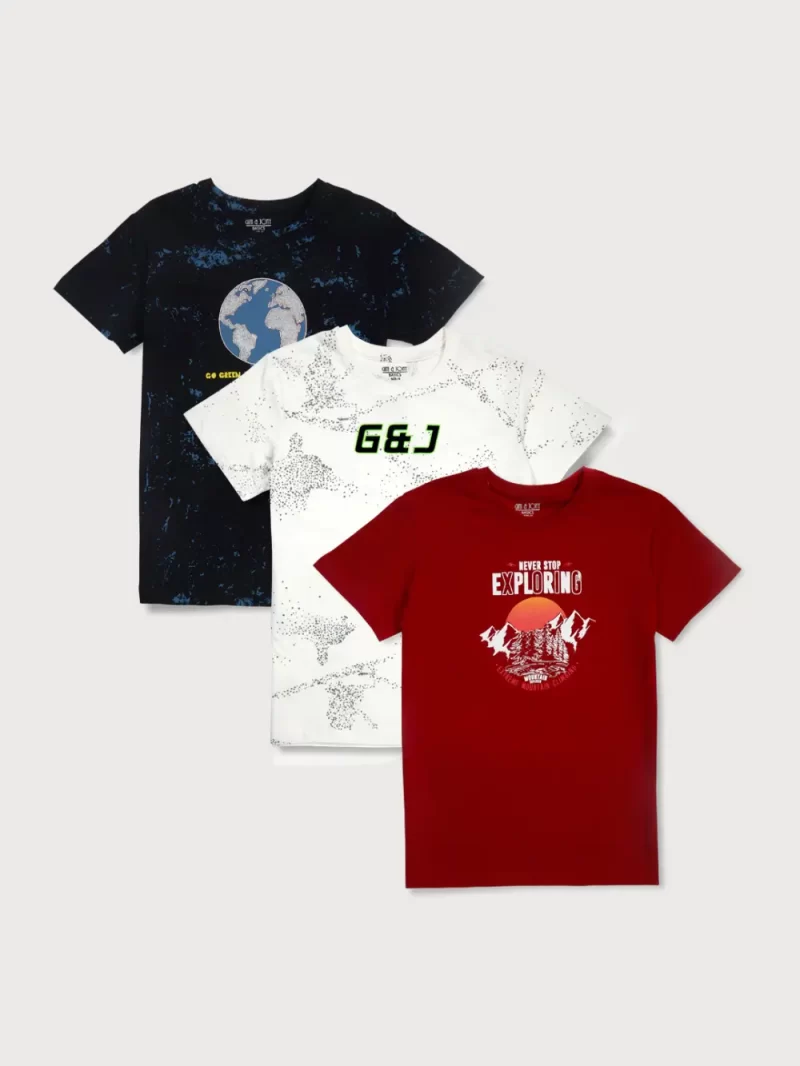 Gini & Jony 
Boys Printed Cotton Blend Regular T Shirt