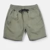 Gini & Jony Boys Green Solid Denim Elasticated Shorts