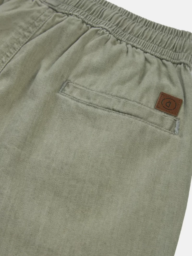 Gini & Jony Boys Green Solid Denim Elasticated Shorts