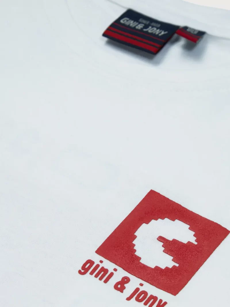 Gini & Jony Boys White Graphic Print T-Shirt