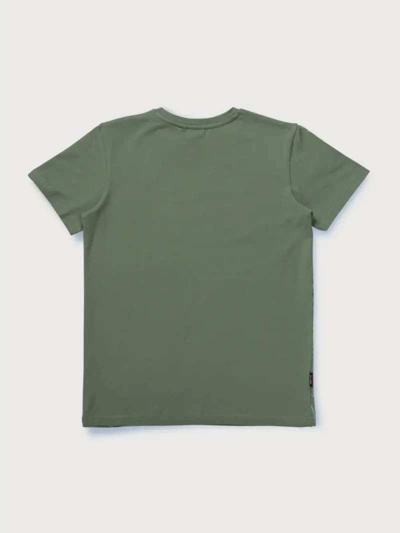Gini And Jony Boys Olive Abstract Cotton T-Shirt Half Sleeves