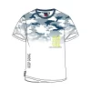 Gini And Jony Boys White Camoflage Cotton T-Shirt Half Sleeves
