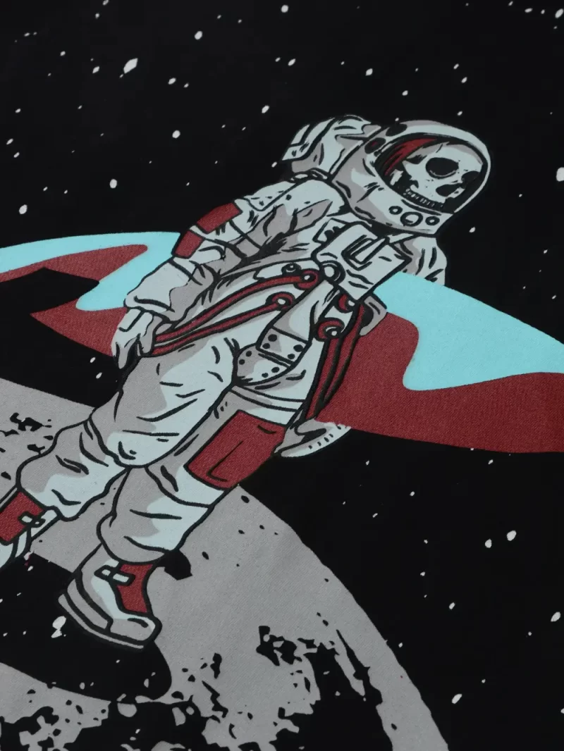 Gini And Jony Boys Black Graphic Cotton T-Shirt Half Sleeves