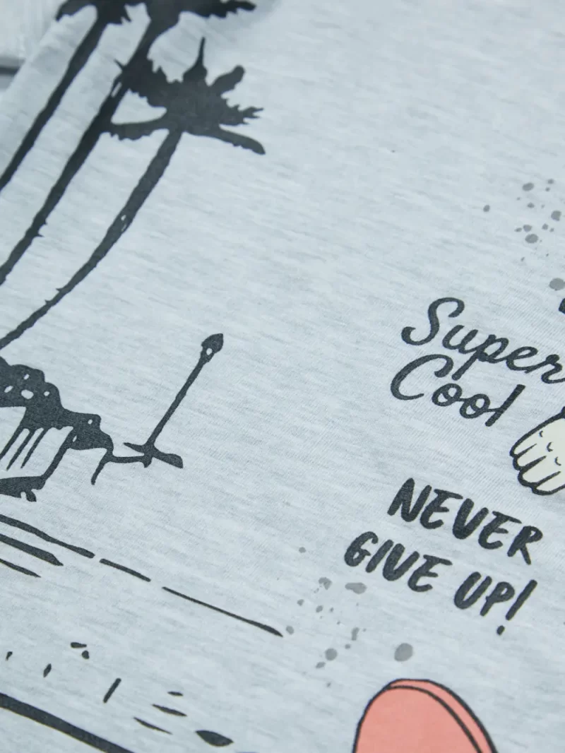 Gini And Jony Boys Grey Graphic Print Cotton T-Shirt Half Sleeves