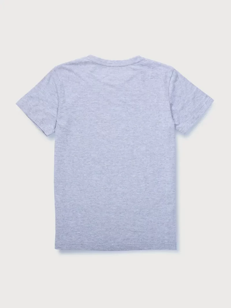 Gini And Jony Boys Grey Solid Cotton T-Shirt Half Sleeves