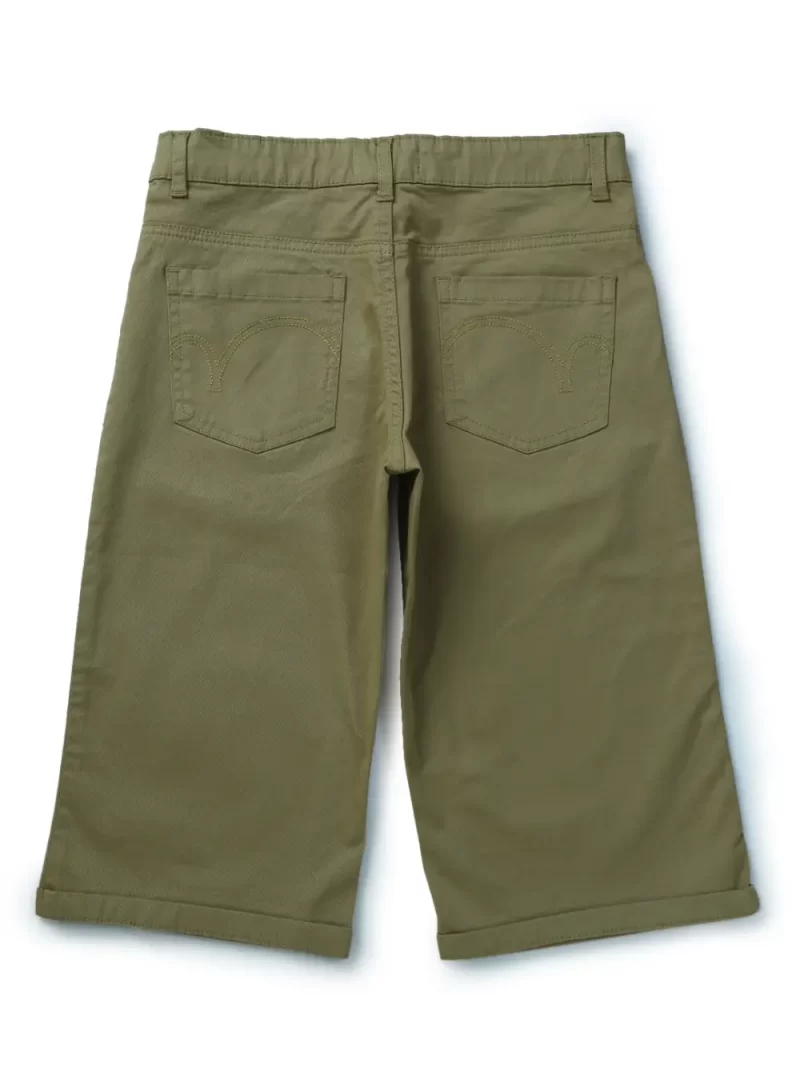 Gini And Jony Boys Khaki Solid Cotton Bermuda Fixed Waist
