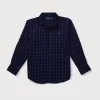 Gini And Jony Boys Navy Blue Checks Cotton Shirt Full Sleeves
