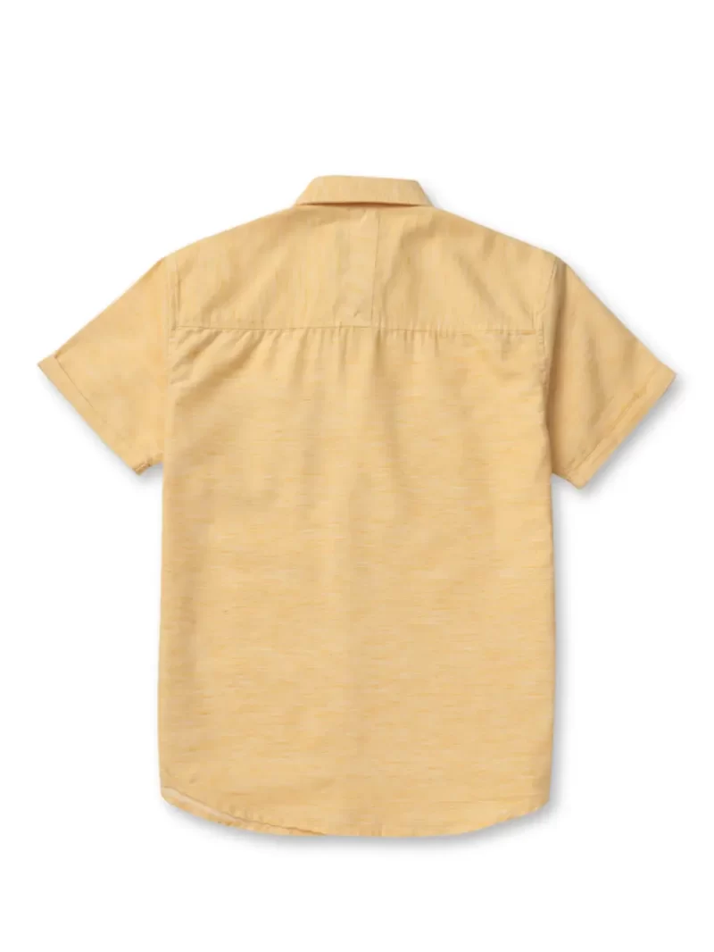 Gini And Jony Boys Yellow Solid Cotton Shirt Half Sleeves