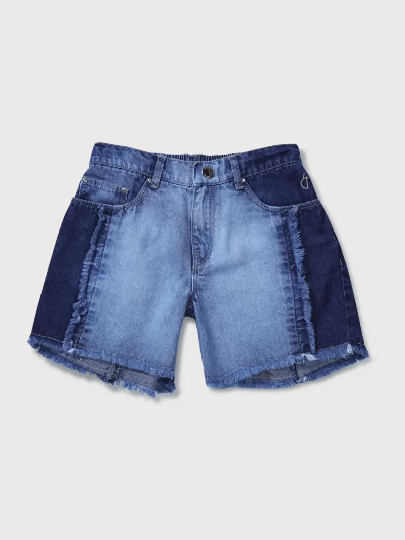 Gini And Jony Girls Blue Washed Denim Shorts Elasticated
