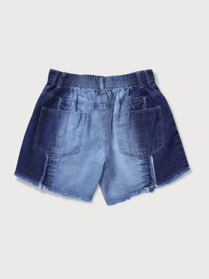 Gini And Jony Girls Blue Washed Denim Shorts Elasticated