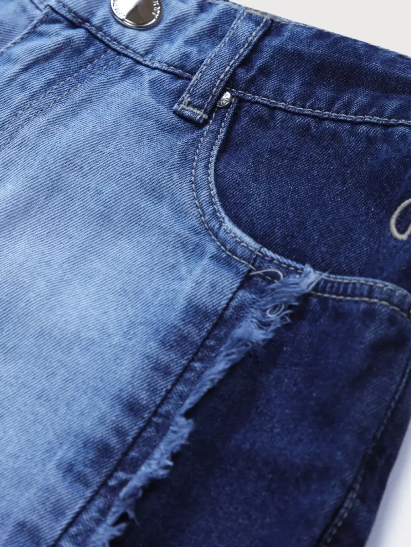 Gini And Jony Girls Blue Washed Denim Shorts Elasticated