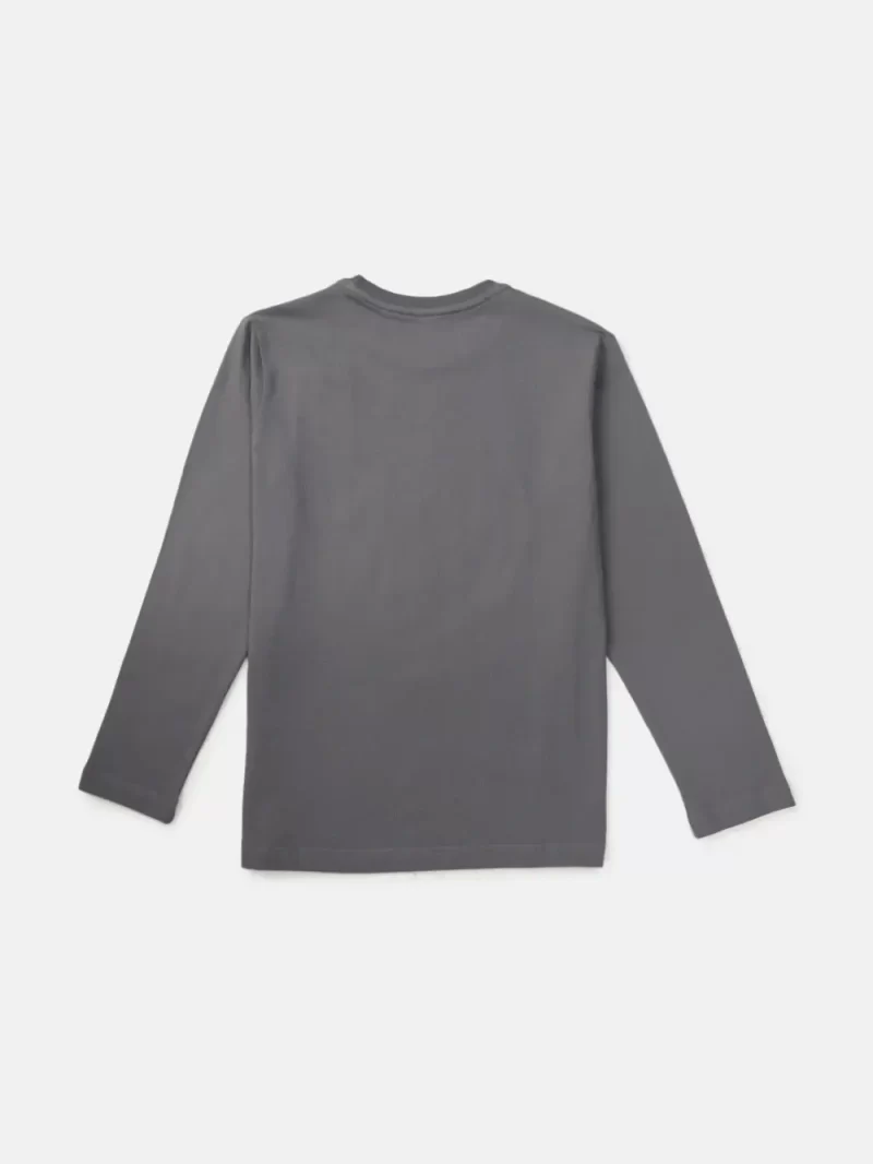 Gini And Jony Boys Grey Graphic Print Cotton T-Shirt Full Sleeves