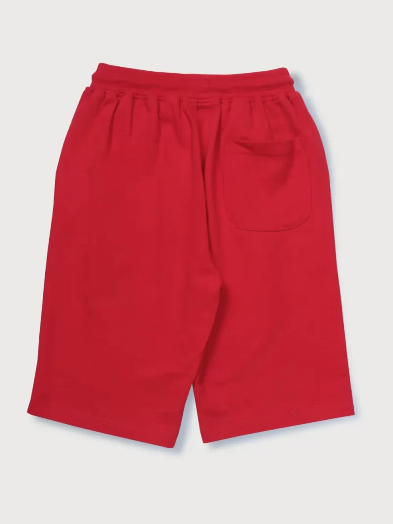 Gini And Jony Boys Red Solid Cotton Bermuda Elasticated