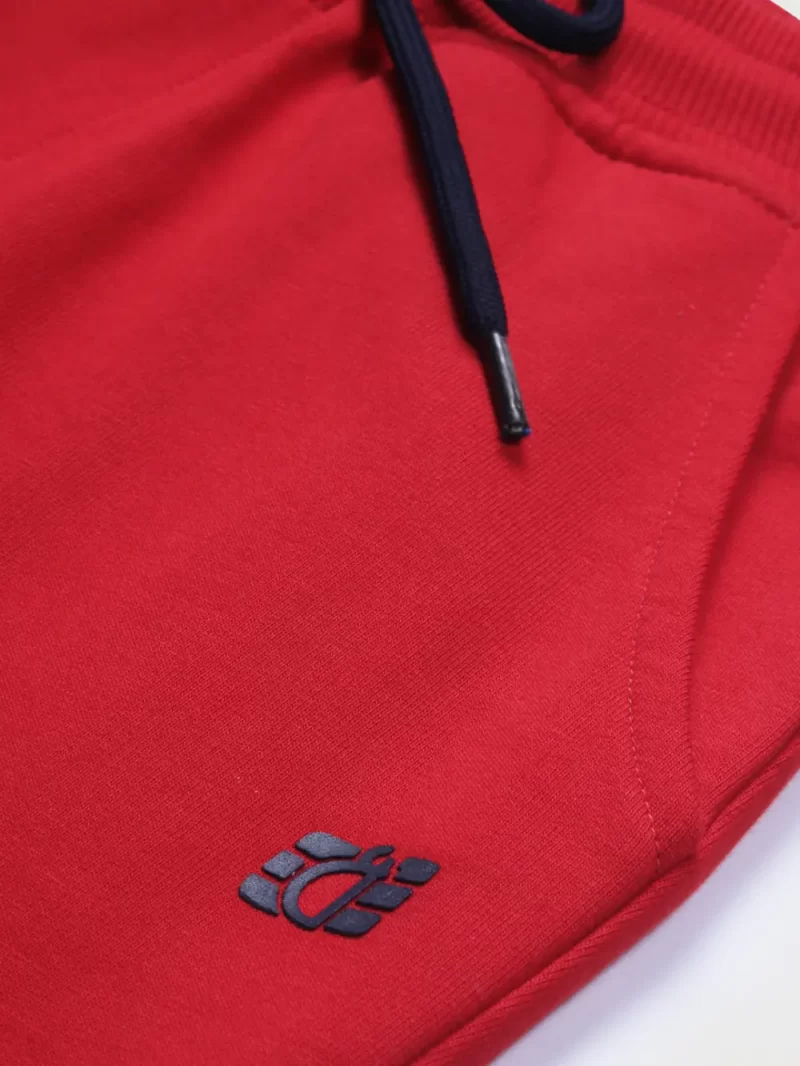 Gini And Jony Boys Red Solid Cotton Bermuda Elasticated