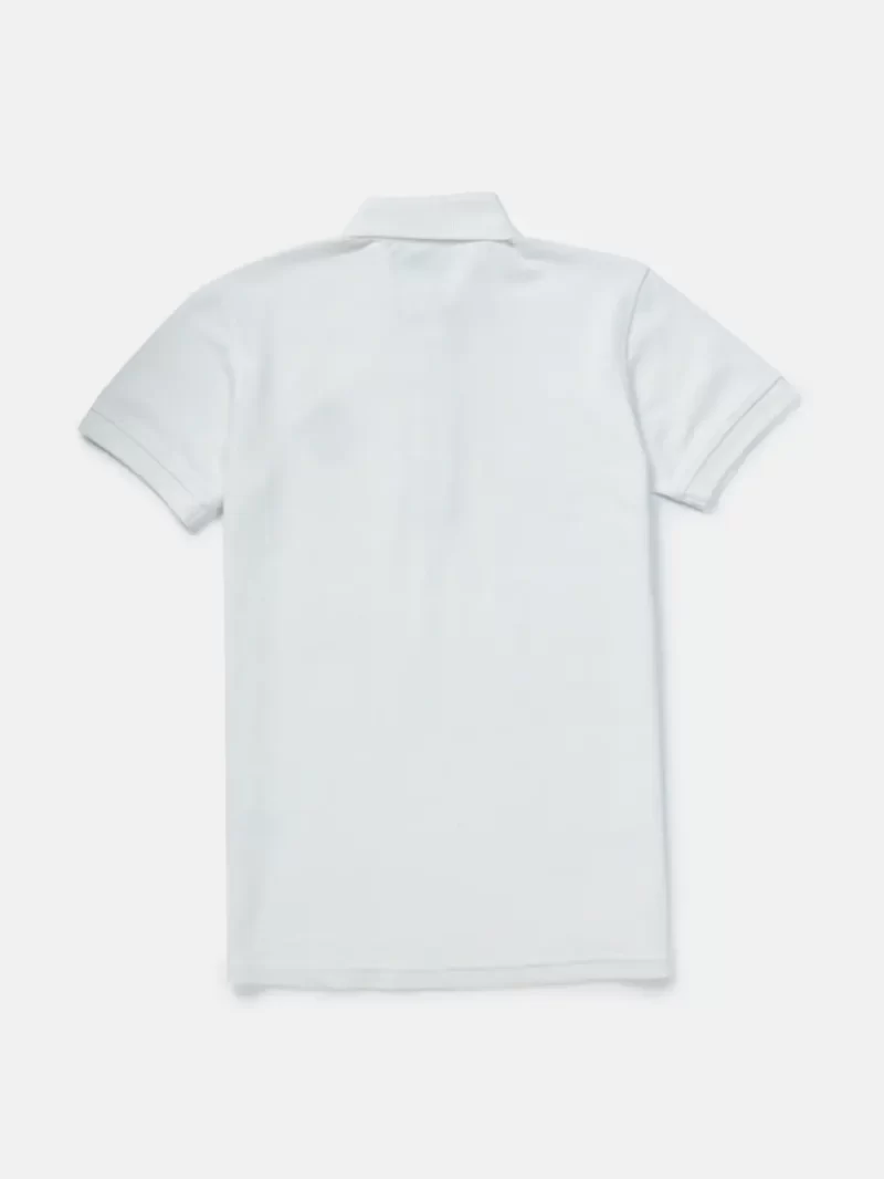 Gini And Jony Boys White Solid Cotton Polo T-Shirt Half Sleeves
