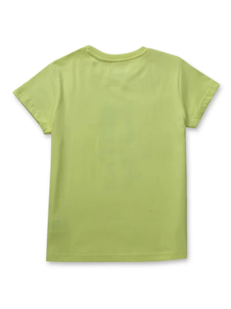 Gini And Jony Girls Green Floral Print Cotton Knits Top Half Sleeves