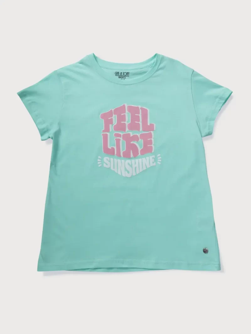 Gini & Jony Girls Light Blue Printed T-Shirt