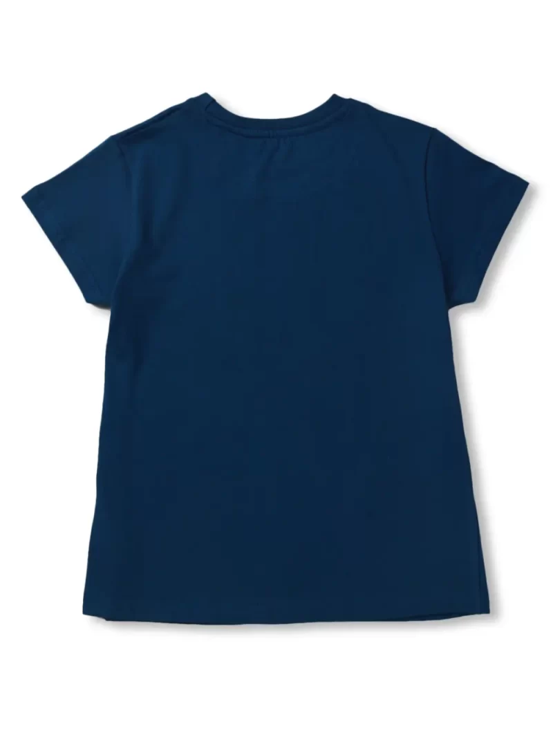 Gini And Jony Girls Navy Blue Printed Cotton Knits Top Half Sleeves 9-12 Months