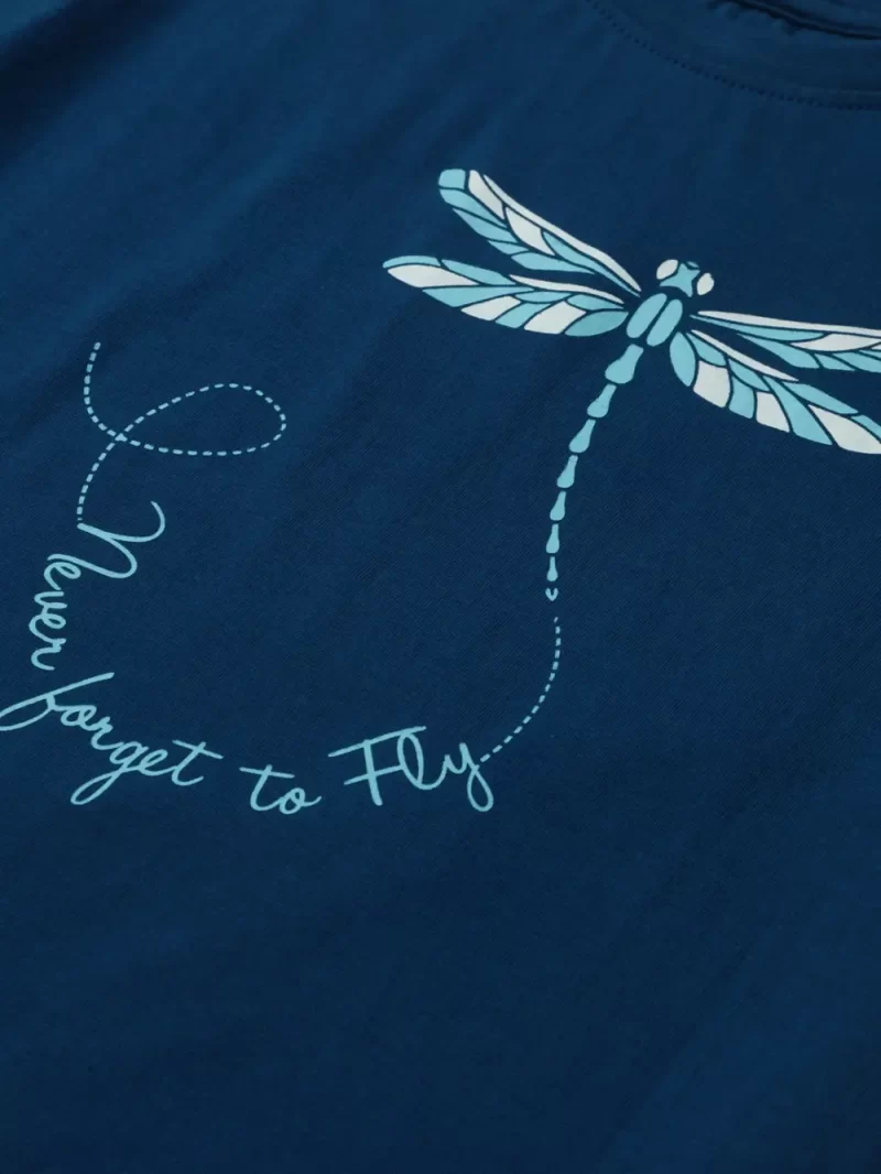 Gini And Jony Girls Navy Blue Printed Cotton Knits Top Half Sleeves 9-12 Months