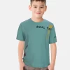 Gini And Jony Boys Turquoise Typographic Print Cotton T-Shirt Half Sleeves