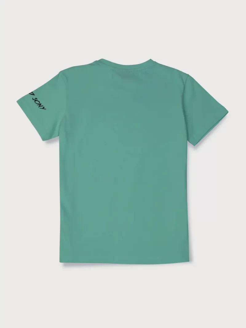 Gini And Jony Boys Turquoise Typographic Print Cotton T-Shirt Half Sleeves
