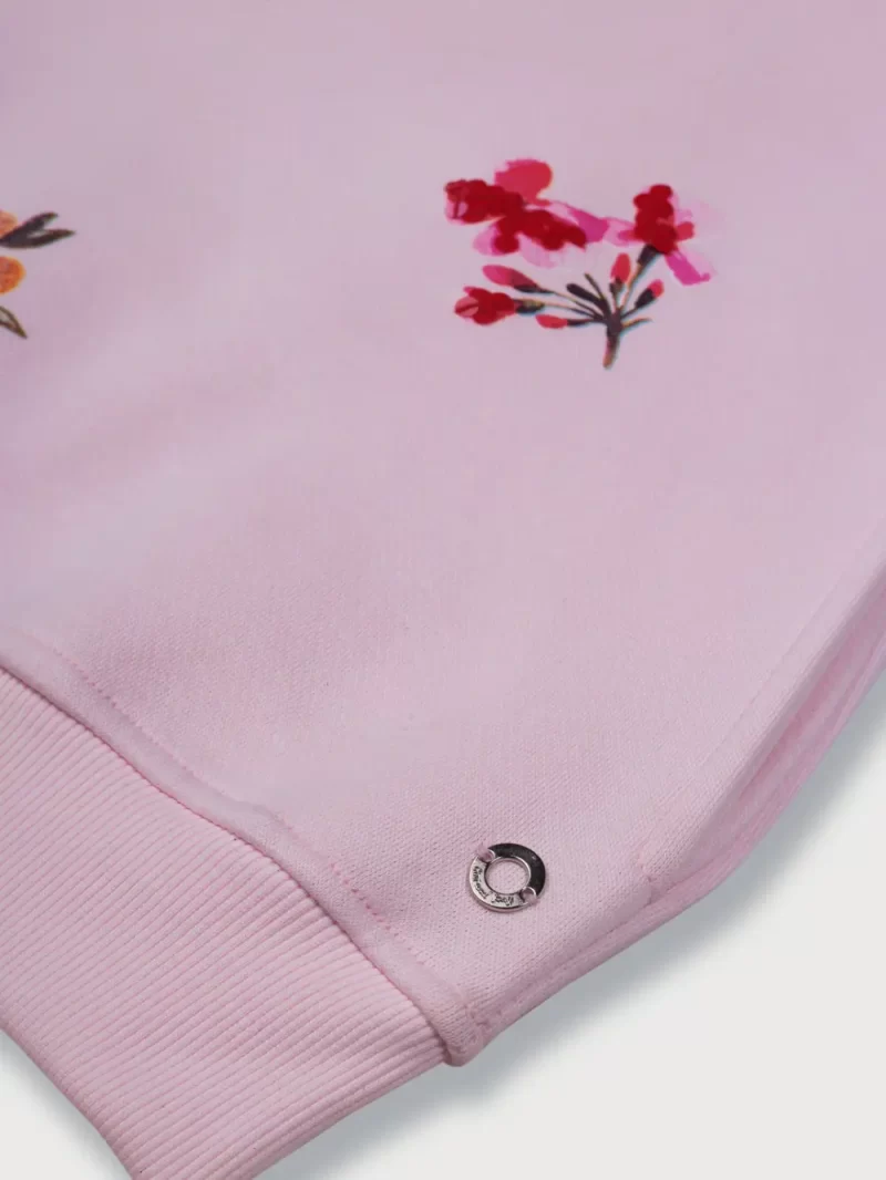 Gini & Jony Girls Pink Printed Woven Full Sleeves Sweat Shirt