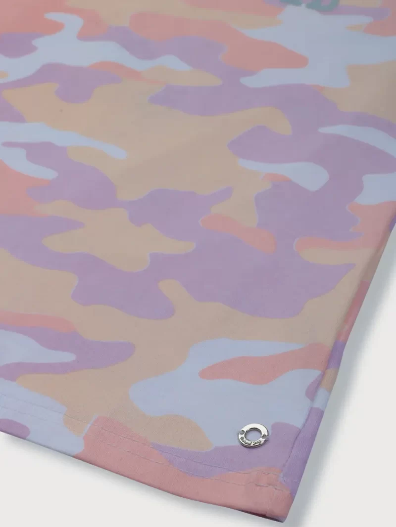 Gini And Jony Girls Purple Camouflage Cotton Knits Top Half Sleeves