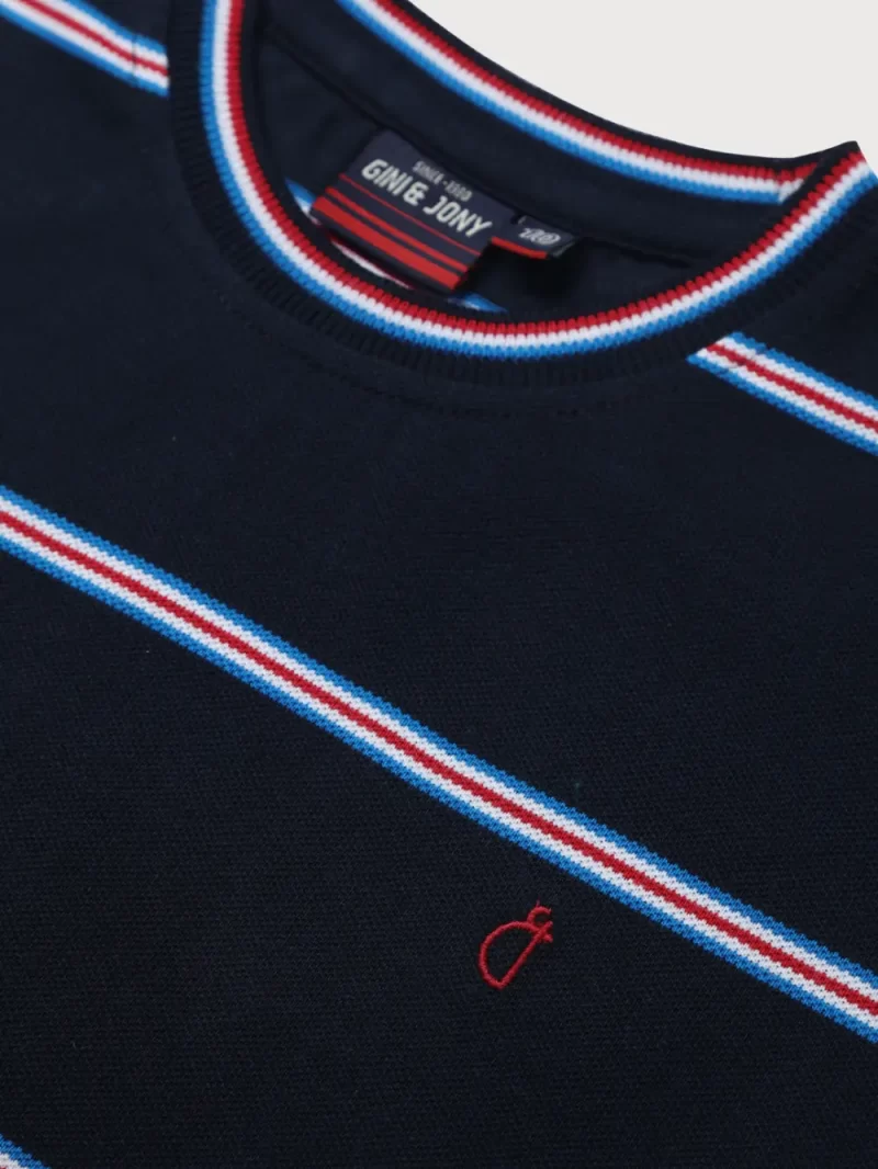 Gini And Jony Boys Navy Typographic Print Cotton Knits Jacket Full Sleeves 18-24M