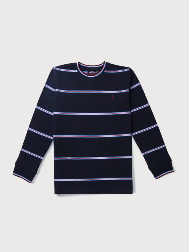 Gini And Jony Girls Navy Conversational Print Cotton Sweat Shirt Full Sleeves