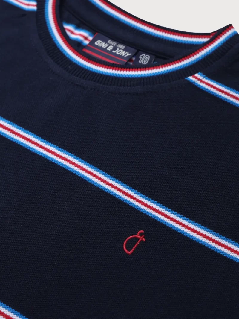 Gini And Jony Girls Navy Conversational Print Cotton Sweat Shirt Full Sleeves