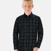 Gini And Jony Boys Navy Blue Checks Cotton Shirt Full Sleeves