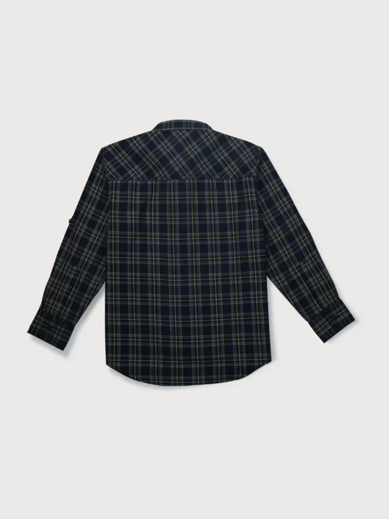 Gini And Jony Boys Navy Blue Checks Cotton Shirt Full Sleeves