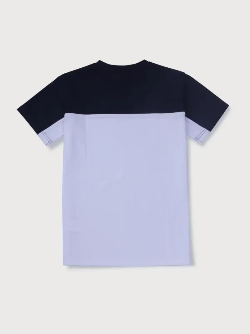 Gini And Jony Boys Navy Color Block Cotton T-Shirt Half Sleeves