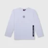 Gini & Jony Boys White Printed Knits T-Shirt Full Sleeves