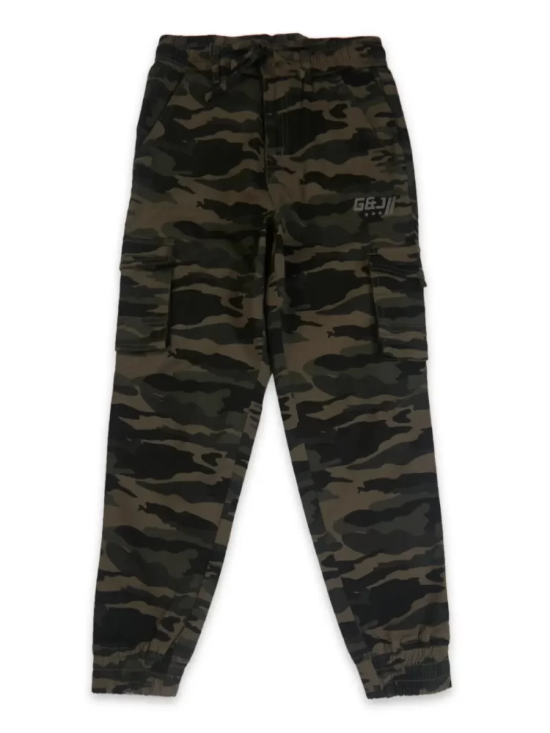 Gini And Jony Boys Green Camouflage Cotton Trouser Elasticated