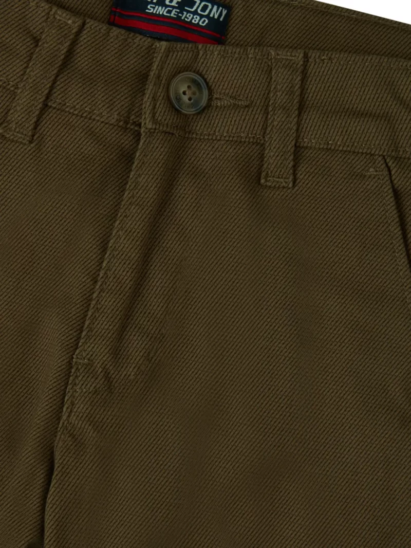 Gini & Jony Boys Solid Cotton Fixed Waist Trouser