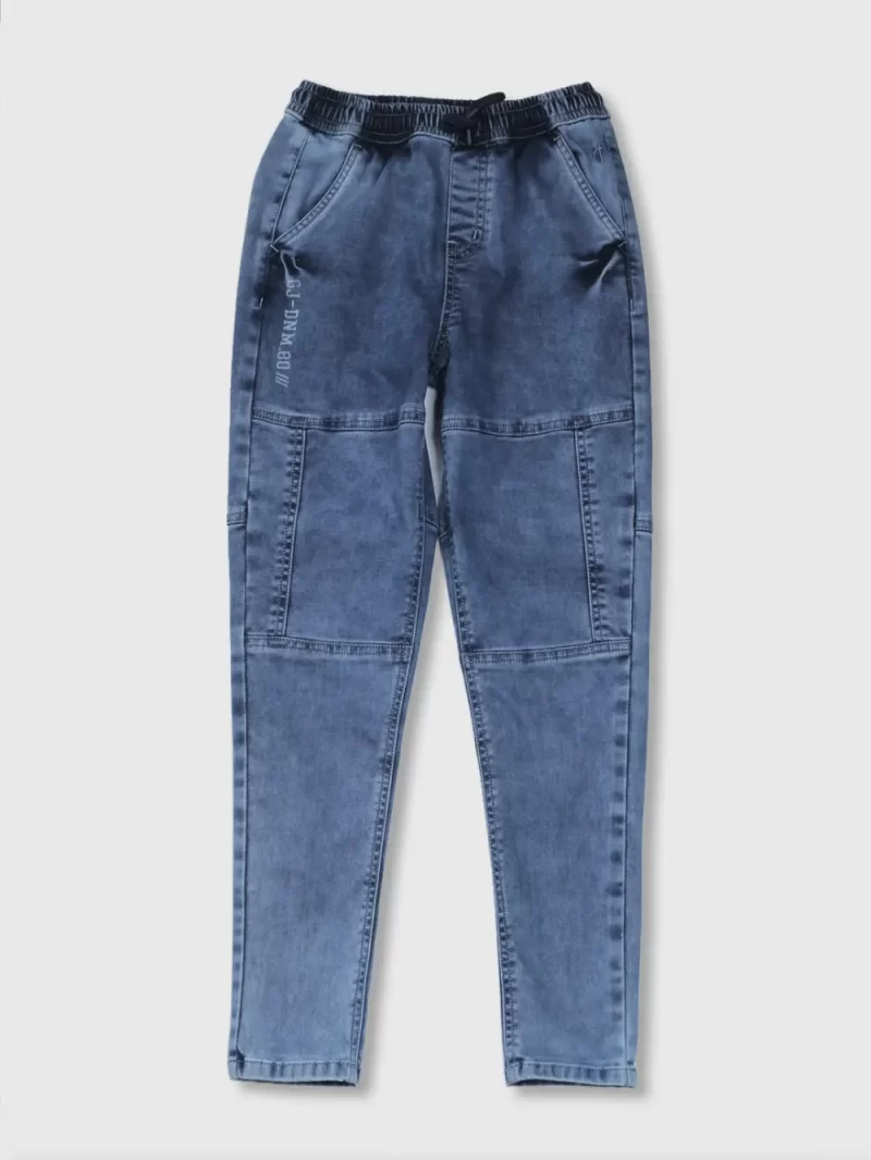 Gini & Jony Boys Blue Washed Denim Jeans Elasticated