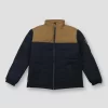 Gini And Jony Boys Navy Color Block Taffeta Heavy Winter Jacket Full Sleeves
