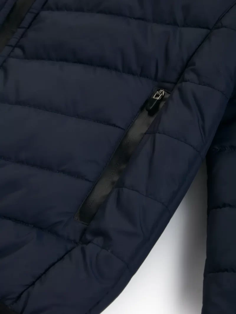 Gini And Jony Boys Navy Blue Solid Taffeta Heavy Winter Jacket Full Sleeves