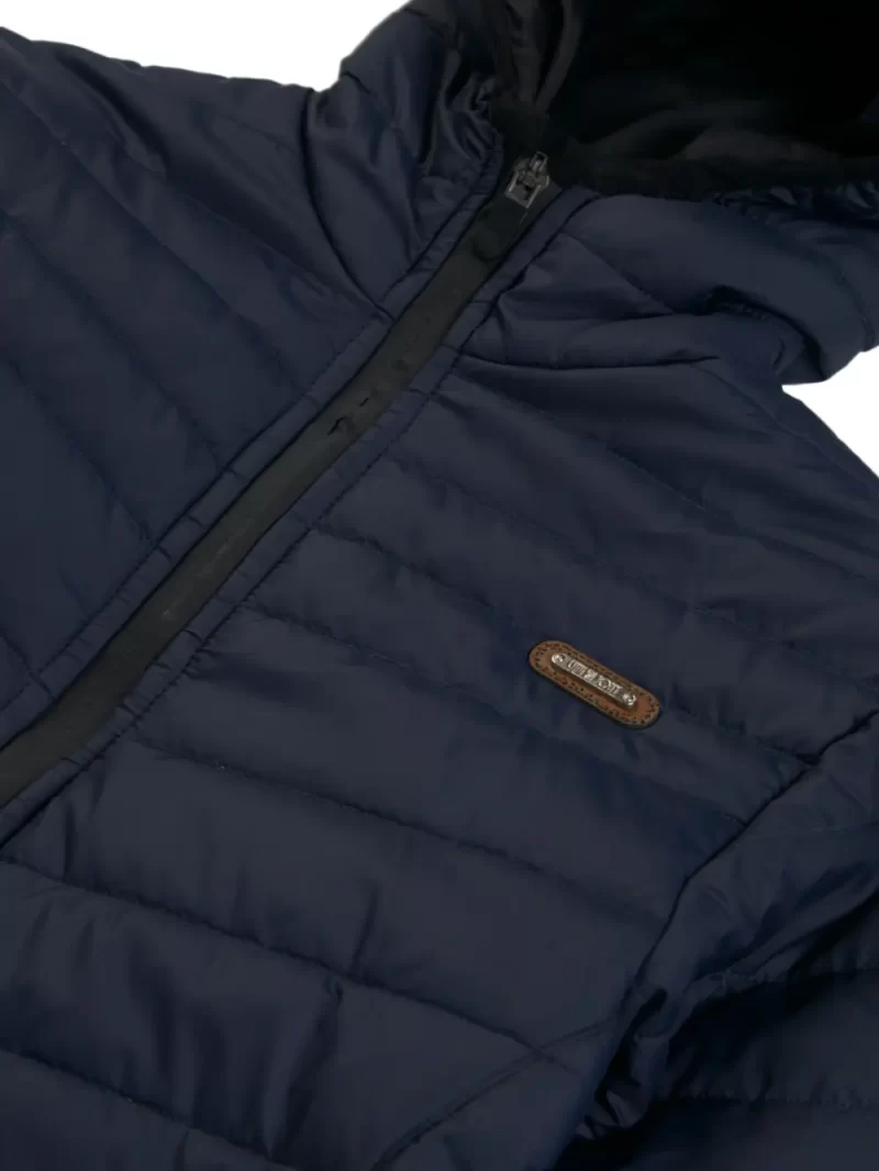 Gini And Jony Boys Navy Blue Solid Taffeta Heavy Winter Jacket Full Sleeves