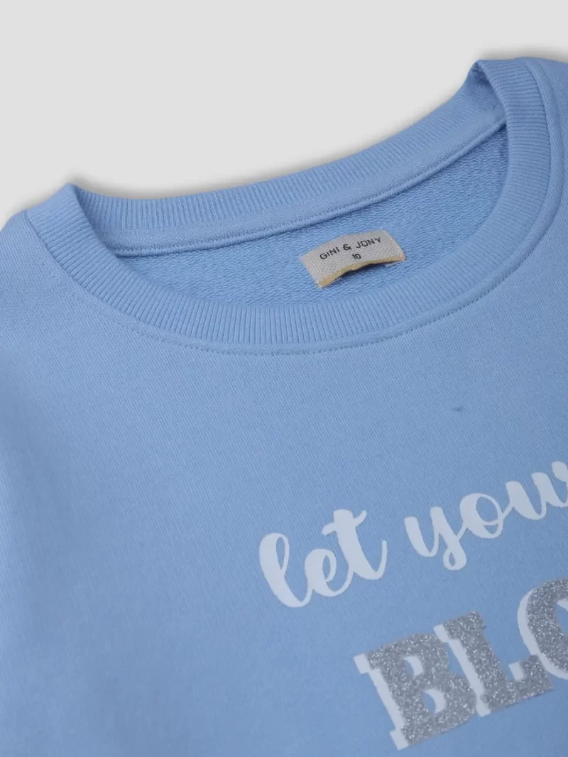 Boys Blue Cotton Printed Sweatshirt