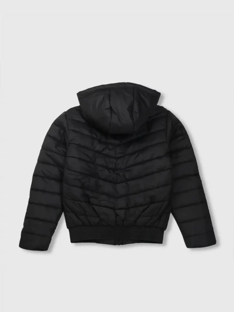 Gini And Jony Girls Black Solid Taffeta Heavy Winter Jacket Full Sleeves