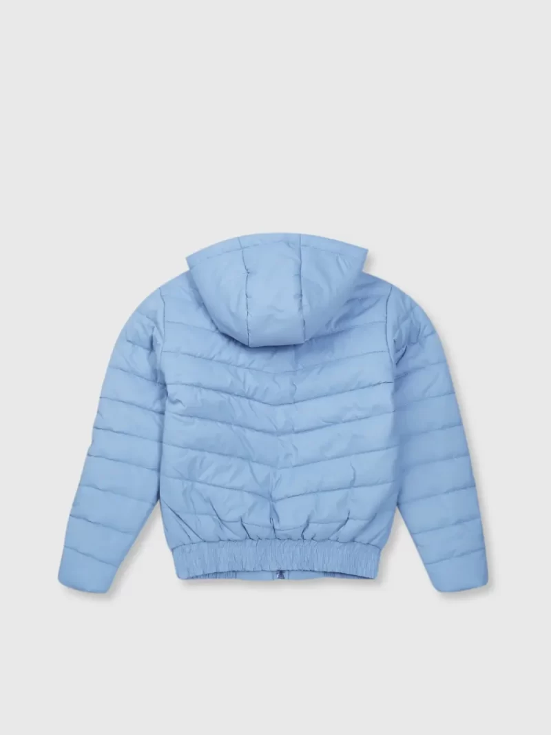 Gini And Jony Girls Blue Solid Taffeta Heavy Winter Jacket Full Sleeves 9-10 Years