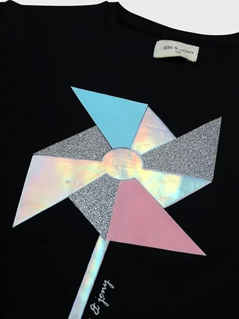 Gini & Jony Girls Studed Cotton Half Sleeves Knits Top