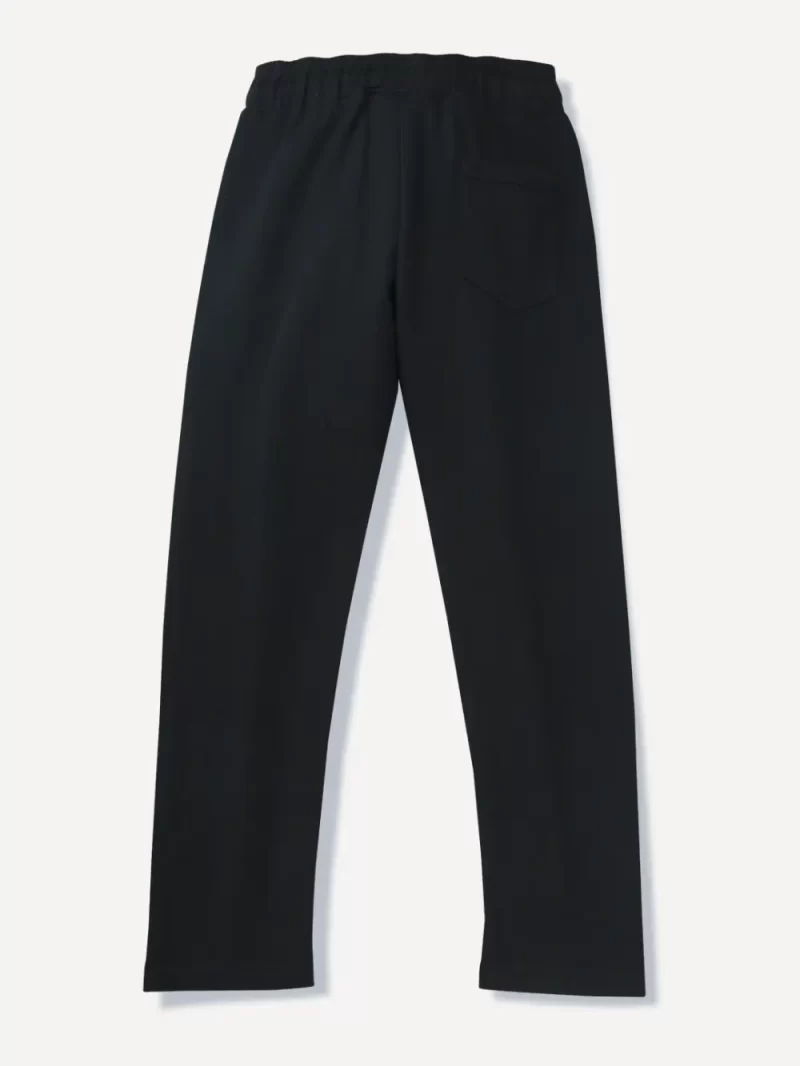 Gini And Jony Boys Black Solid Cotton Track Pant Elasticated 4-5Y
