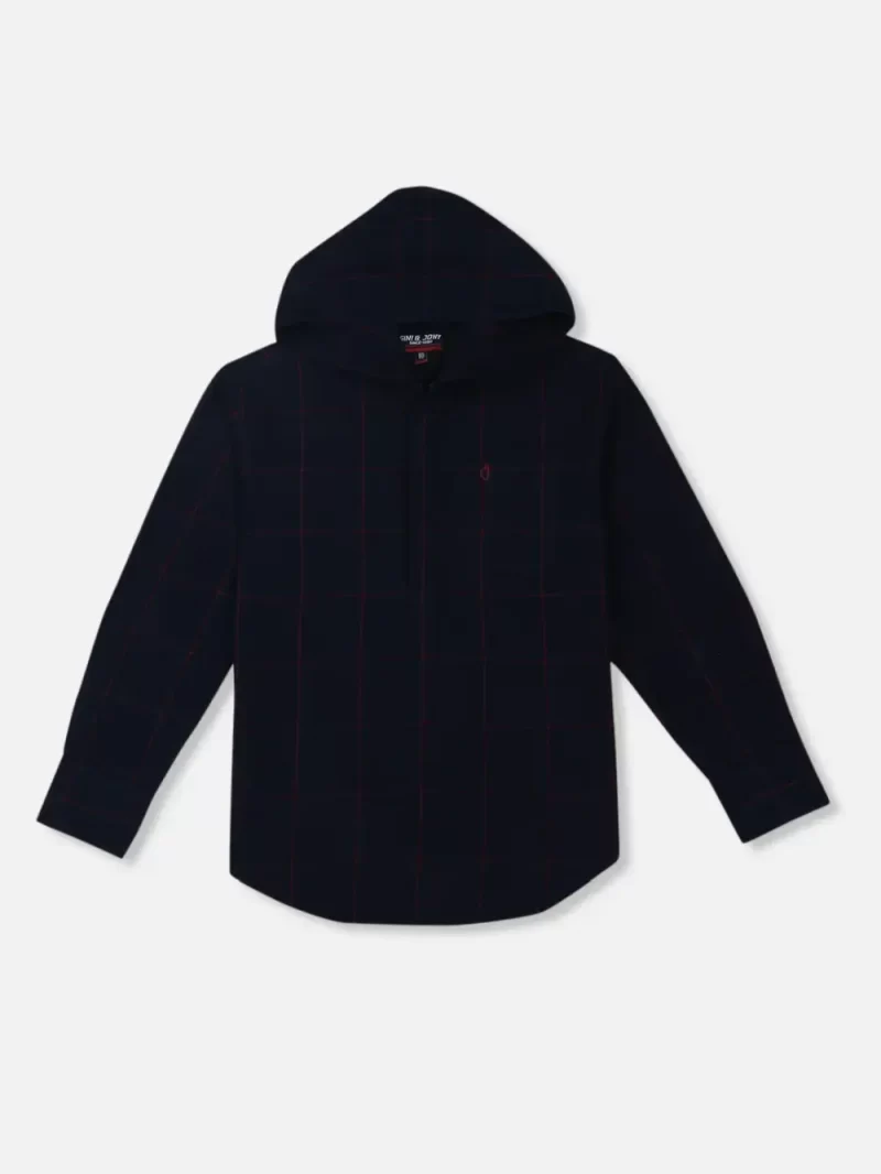 Gini & Jony Boys Blue Checks Cotton Full Sleeves Shirt