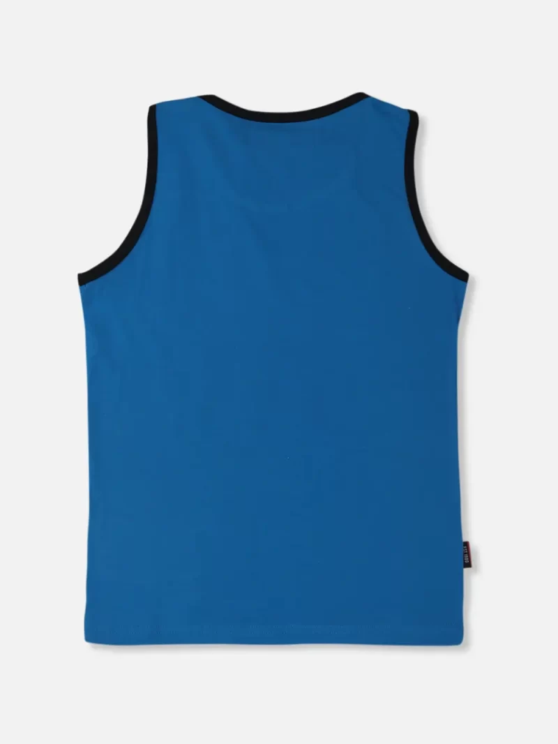 Gini And Jony Boys Blue Graphic Print Cotton Sleeveless Sando