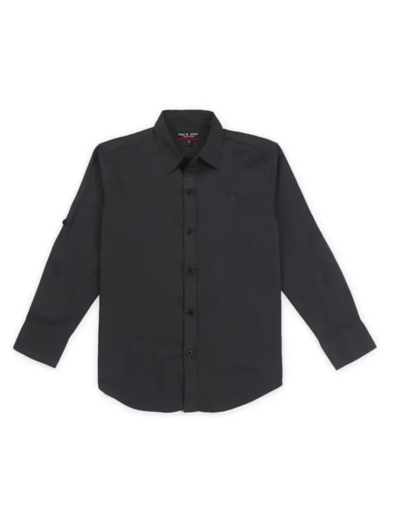 Gini And Jony Boys Solid Cotton Shirt