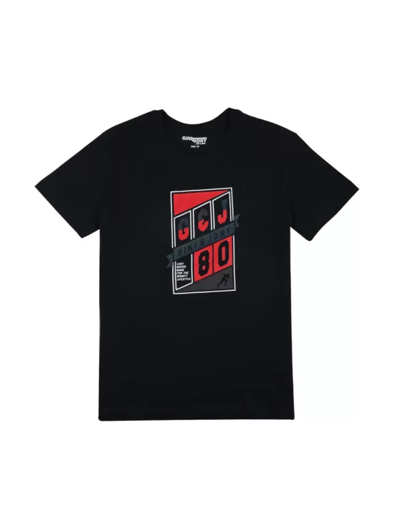 Gini & Jony Boys Blue Printed Cotton T-Shirt Half Sleeves